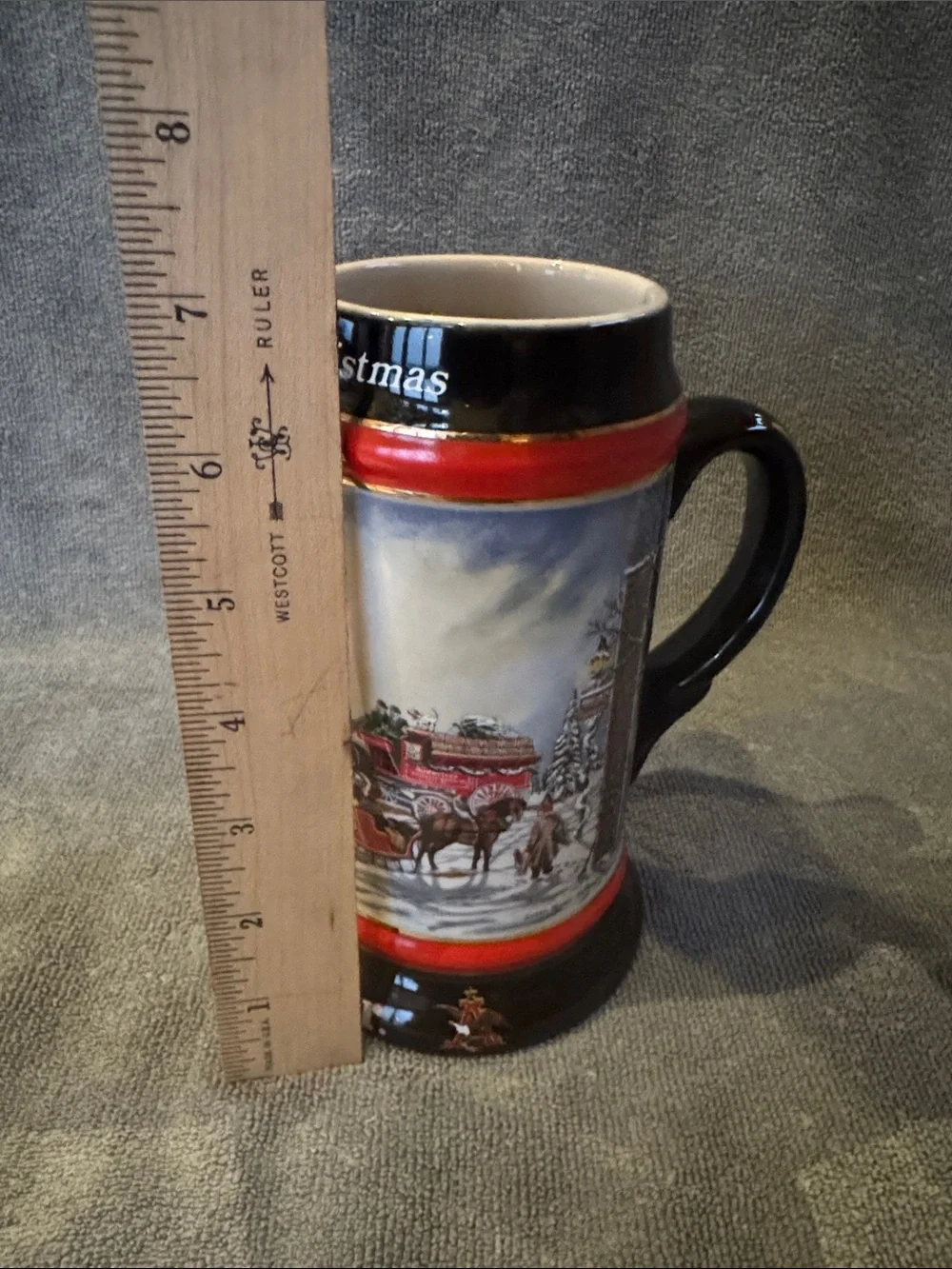1992 Double Walled Insulated Budweiser “A Perfect Christmas” Clydesdale Stein